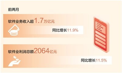 前兩月軟件業務收入同比增11.9%，軟件服務持續發力